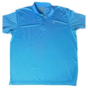 Callaway Golf Polo XXL Blue Striped Polo Moisture Wicking Polyester